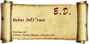 Bohn Dénes névjegykártya
