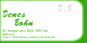 denes bohn business card